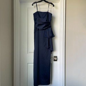 Max and Cleo Blue Strapless Ballgown